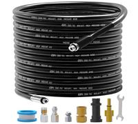 20M 5800PSl High Pressure Drain Pipe Hose Cleaning Kit for Karcher K2-K7 Series,Replacement Washer Hose with Rotating Jet Nozzle 3 Adapters Replacement for Bosch Suitable for Cleaning