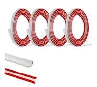 20M(5M*4 Rolls) PVC Quadrant Trim,Flexible Laminate Beading Self Adhesive Plastic Wall Corner Edging Strip for Worktop Ceiling Floor,Caulk Moulding Skirting Board Trim(12mm*6mm)