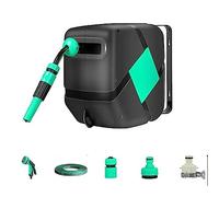 20M/65Ft x 1/2'' Retractable Hose Reel, Wall Mounted Garden Heavy Duty, Automatic Rewind, 180 Deg Swivel, Any Length Lock