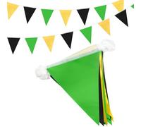 20M/66ft Black Gold and Green Bunting Banner, 52pcs Fabric Triangle Banners for Indoor Outdoor Birthday Baby Shower Wedding Garden Home Party Decorations