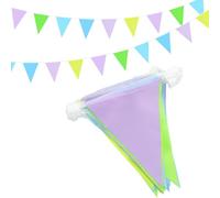 20M/66ft Green Purple and Blue Bunting Banner, 52pcs Fabric Triangle Banners for Indoor Outdoor Birthday Baby Shower Wedding Garden Home Party Decorations