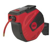 20m Auto-Rewind Control 10mm Air Hose Reel - 1/4" BSP Inlet & Outlet - Rubber