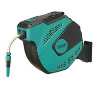 20m Auto-Rewind Control Garden Hose Pipe Reel - 13mm PVC Hose - Spray Jet Nozzle