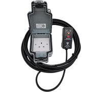 20m Black Outdoor Extension cable RCD to 13A IP66 mains socket for pressure washer, water feature outdoor electric hookups