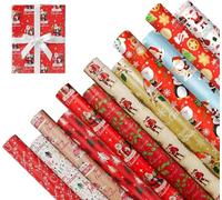 20M Christmas Wrapping Paper Roll -Seasonal- Different Designs You Will Receive Any Christmas Wrap,Tartan,Tradiational,Cute,Modern,Happy Birthday,Kids And Many More(Assorted Design)