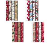 20M Christmas Wrapping Paper Roll -Seasonal- Different Designs You Will Receive Any Christmas Wrapping Roll Happy Birthday Tartan,Tradiational,Cute,Modern,Kids And Many More(Assorted Design)