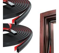 20M Door Seal, Black D-Shape Door Window Sealing Strip, Self Adhesive Rubber Soundproofing Seal Strip for 4-6mm Gap, Thermal Insulation Soundproof Waterproof Dustproof
