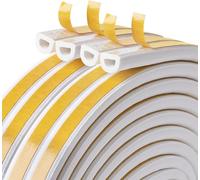20M Doors Windows Draught Excluder Self-Adhesive Anti-Collision Rubber D Type Foam Sealing Tape,Weather StrippingTape,Door Seal,Rubber Sound Insulation for Door Window Draught Stopper(White)