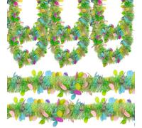 20M Easter Garland Decor 65.6 Ft Tinsel Shiny Metallic Twist Wreath Spring Party Supplies Door Stair Hanging Strip Indoor Outdoor Pastel Colorful Easter Egg Garland Tree Parade Float Decorations