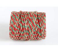 20m - Everlasto Chunky Sparkle Beautiful Baker's Cotton Craft Twine (4mm approx) (RED/GREEN/GOLD SPARKLE)