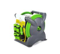 20M Garden Hose Reel Set with Adjustable Nozzle Tap Adapter & Connectors - Lightweight & Portable Watering System