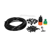20m Garden Irrigation System Misting Sprinkler Nozzle Kit, Watering Equipment with Design, Fine Misting Spray for Greenhouse Gardens Flower Beds Potted Plants, Includes 19 T