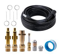 20m High Pressure Drain Cleaning Hose Kit with 3 Nozzles & 3 Adapters for K2-K7, Pressure Washer Sewer Jetter Hose, Drain Pipe Unblocker Tube for Clog Cleaning