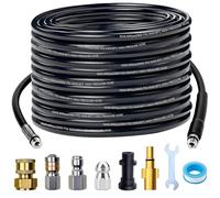 20M High Pressure Washer Hose Drain Cleaning Kit with 3 Adapters & 3 Nozzles,5800 PSI/400Bar Sewer Jetting Hose Kit Compatible with Karcher and Bosch Pressure Washer Gun,Kink Resistant