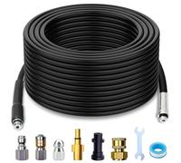 20m High Pressure Washer Hose, Kink Resistant Replacement Washer Hose with Adapters & Nozzles for Karcher K2-K7 Series, 5800 PSI Drain Jetting Hose Cleaning Kit for Garden, Patios, DrivewayS