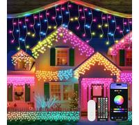 20M Icicle Outdoor Christmas Lights 598 LEDs, RGB Colour Changing, DIY