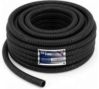 20m Non-Split Corrugated Cable Conduit Ducting 20mm External 14mm Internal Diameter Hose Pipe Channel for TV Coax Electric Wire Car Loom Fish Pond Low Voltage Power Socket Lead Marine Burial 20 Metre