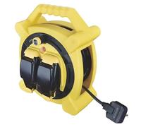 20m Outdoor Extension Cable Reel, Twin 2-Gang Power Socket with IP54 Splashproof Covers, 13A Heavy Duty Extension Lead, Integrated Thermal Safety Cut-Out & Power Indicator