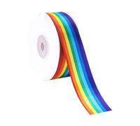 20m Rainbow Ribbon, 25mm Wide Polyester Rainbow Pride Ribbon for Arts Crafts DIY, Gift Wrapping, Wedding, Birthday, Pride Party Decoration