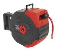 20m Retractable Air Hose Reel - 3/8" BSPT Inlet & Outlet Reinforced Braided PVC