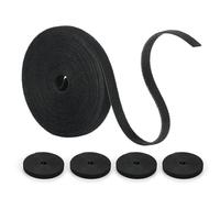 20M Reusable Cable Ties, 5m×10mm Wire Tidy Ties Adjustable Management, Cable Straps Tidy Versatile Free Cutting, Cable Organiser Suitable for Home Kitchen Office Dormitory Garden (Black)