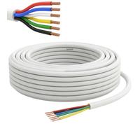 20m RGBW CCT LED Control Cable 6X 0,34mm² LiYY Extension 6 Wire Power Cable White