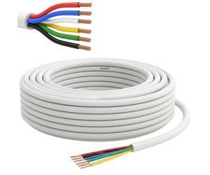 20m RGBW CCT LED Control Cable 6X 0,34mm² LiYY Extension 6 Wire Power Cable White