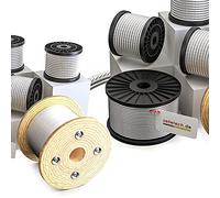 20m Stainless Steel Wire Rope Cable 3mm Cordage Strand: 7x7 AISI 316, V4A - Many Sizes Avaliable