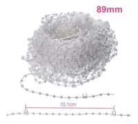 20m Vertical Blind Bottom Link Chain Compatible with 100mm or 117mm Slats, White Plastic Cord for Vertical Window Curtains, Smooth Operation Replacement Parts(89mm)