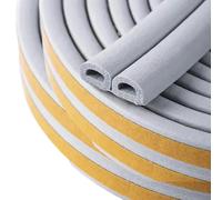 20M Weather Stripping Tape, Doors Windows Draught Excluder Self-Adhesive Anti-Collision Rubber D Type Foam Sealing Tape, Rubber Sound Insulation for Door Window Draught Stopper Gray
