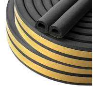 20M Weather Stripping Tape, Doors Windows Draught Excluder Self-Adhesive Anti-Collision Rubber D Type Foam Sealing Tape, Rubber Sound Insulation for Door Window Draught Stopper Black