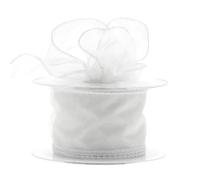 20m x 50mm chiffon organza wired ribbon **WHITE**