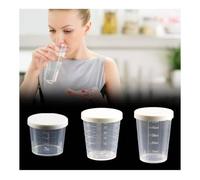 20ml+30ml+50ml Clear Plastic Graduated Measuring Cup with White Lid for Cooking & Baking, Multipurpose Dispensing Measure Beaker Measuring Cup Container