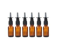 20ml Empty Amber Glass Refillable Portable Nasal Spray Bottles with Press Spray Head Fine Mist Sprayers Makeup Water Travel Containers (10Pcs)