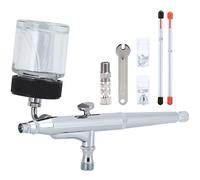 20ml Painting Airbrush Double Acting Gravity Feed Spray Gun, Professional Air Brush Kit with 0.2mm 0.3mm 0.5mm Needles for Makeup Nail Art Cake Decorating and Hobby Craft