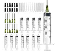 20ML Plastic Syringe, 12pcs Liquid Measuring Syringe Tools, Reusable Fodder Syringes, Large Extraction Dispensing Syringes for Refilling Oil or Glue Applicator