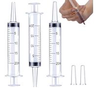 20ML Plastic Syringes 3 Pcs for Scientific Labs, Industrial Use, No Needle, Individual Packaging - Accurate Measuring Syringes Tools for Experiments, Crafting