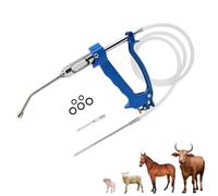 20ML Veterinary Metal Feeding Gun, Continuous Drench Gun Adjustable Dosing Device Veterinary Medicine Dispenser Husbandry Autonomous Feeding Tool, for Goose Pig Bull Sheep Poultry