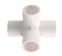 20MM (1/2") 3 Way/4 Way Cubic Tee Slip Connector PVC-U Fitting Elbow Coupling Connector Garden Water Pipe Connection Four-Connections 40mm