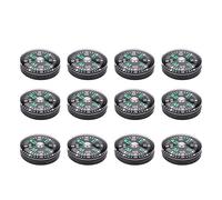 20mm 12pcs Pocket Compass, Plastic Mini Pocket Oil Filled Compass, Small Compasses in Bulk Survival Button Compass, for Hiking Camping Outdoor Activities Accessory