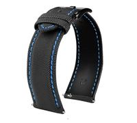 20mm 21mm 22mm 23mm 24mm Nylon Leather Watchband Compatible With Tag Heuer Citizen Seiko No.5 WATCH Men Women Canvas Fabric Watch Strap(Blue line-B pin,21mm)