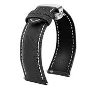 20mm 21mm 22mm 23mm 24mm Nylon Leather Watchband Compatible With Tag Heuer Citizen Seiko No.5 WATCH Men Women Canvas Fabric Watch Strap(White line-silver,21mm)