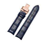 20mm 21mm 22mm Curved End Genuine Leather Watchband Compatible With Tissot Citizen seiko mido Arc Mouth men Blue Watch Strap Universal Belt(Black Yellow,21mm)