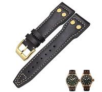 20mm 21mm 22mm Genuine Leather Bronze Rivet Watchband Fit for IWC Bronze Big Pilots Mark 18 Spitfire Watch Strap