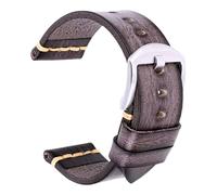 20mm/22mm, 20cm Long, Men's Handmade Leather Strap, Vintage Style, With Pin Buckle, Replaceable Strap Accessories,Polargrey Silver,20mm
