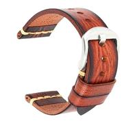 20mm/22mm, 20cm Long, Men's Handmade Leather Strap, Vintage Style, With Pin Buckle, Replaceable Strap Accessories,Brown Silver,20mm