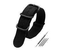 20mm 22mm 24mm 26mm Nylon Watch Band Nato Nylon Canvas Watch Strap with Five-ring Steel Buckle, 26mm