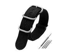 20mm 22mm 24mm 26mm Nylon Watch Band Nato Nylon Canvas Watch Strap with Five-ring Steel Buckle, 26mm