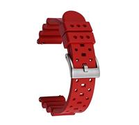 20mm 22mm 24mm Fluorine Rubber Watchband Fit for Seiko Watch Smart SportWatch Bracelet Fit for Samsung Gear S2 S3 Fit for Huawei Quick Release Watch Strap (Color : Red, Size : 20mm)