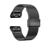 20mm 22mm 26mm Metal Milanese Strap, For Garmin Fenix E 8 7 Pro 7X 6 6X 5X 5Plus Quick Fit Stainless Steel Watchband(Black,22mm(Fenix 8 47mm))